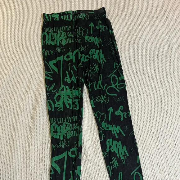 🖤 NEW Stylish Women's Long Sleeves Boat Neck Print Mesh Jumpsuit 2pcs🖤 - Picture 4 of 6